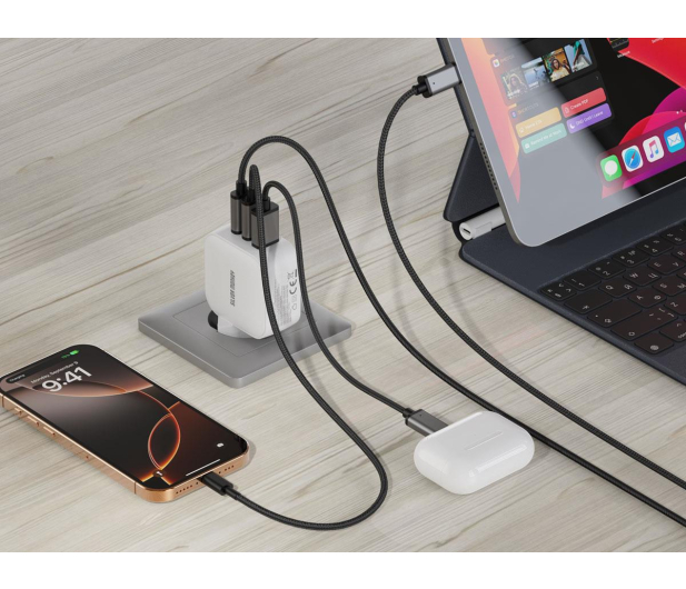 Silver Monkey Ładowarka GaN Smart Trio 70W PD Biała - 1417248 - zdjęcie 11